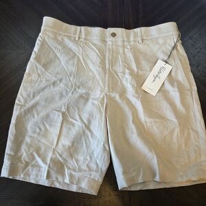 Men's Walter Hagen Clubhouse Khaki Linen Shorts Size 36 Golf Outdoor Active